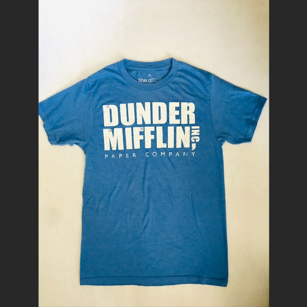 The Office Dunder Mifflin paper company short sleeve blue T-shirt small - Picture 3 of 5